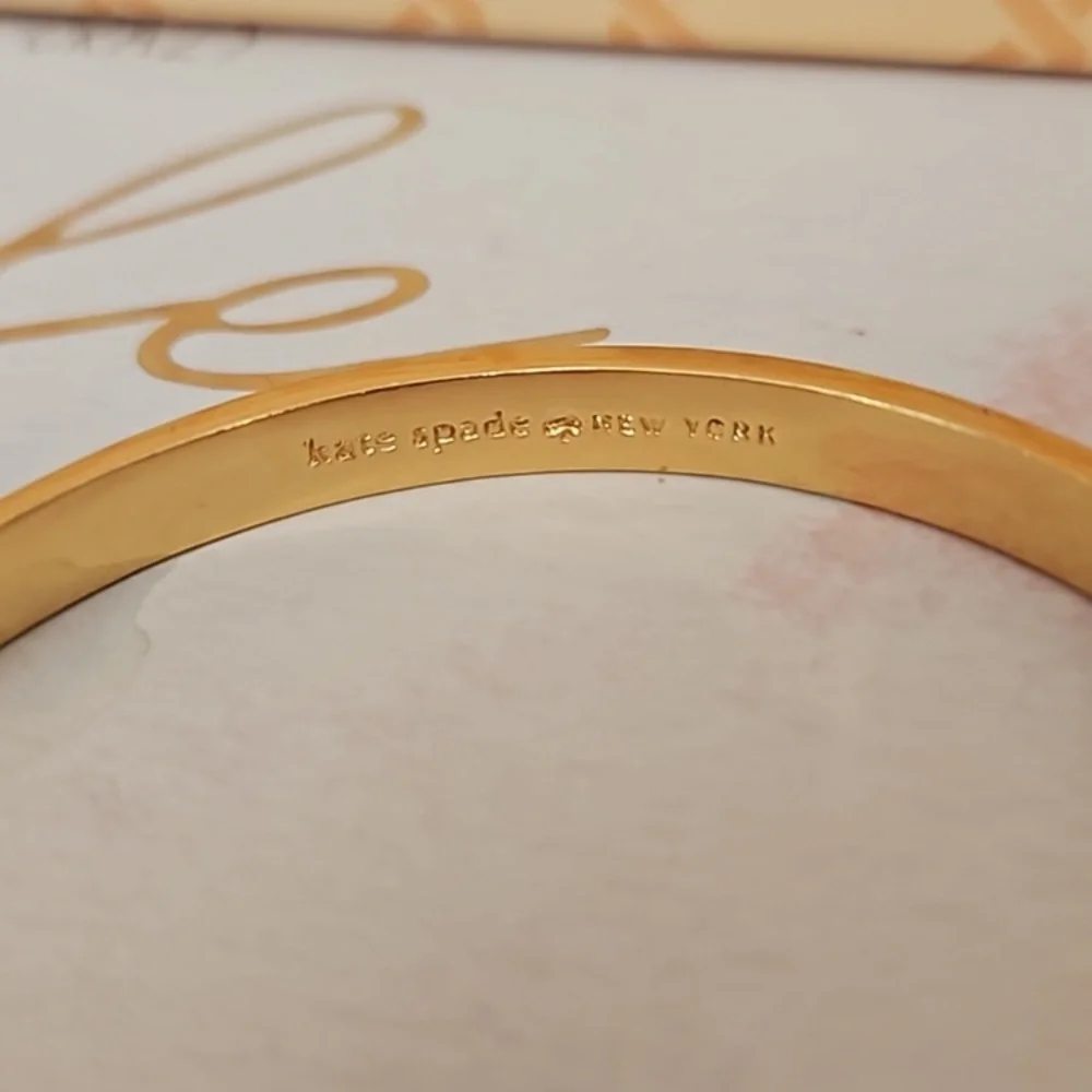 Kate Spade Take A Bow Enamel  Bangle Bracelet, Blue & Gold  - NWOT - Picture 6 of 8